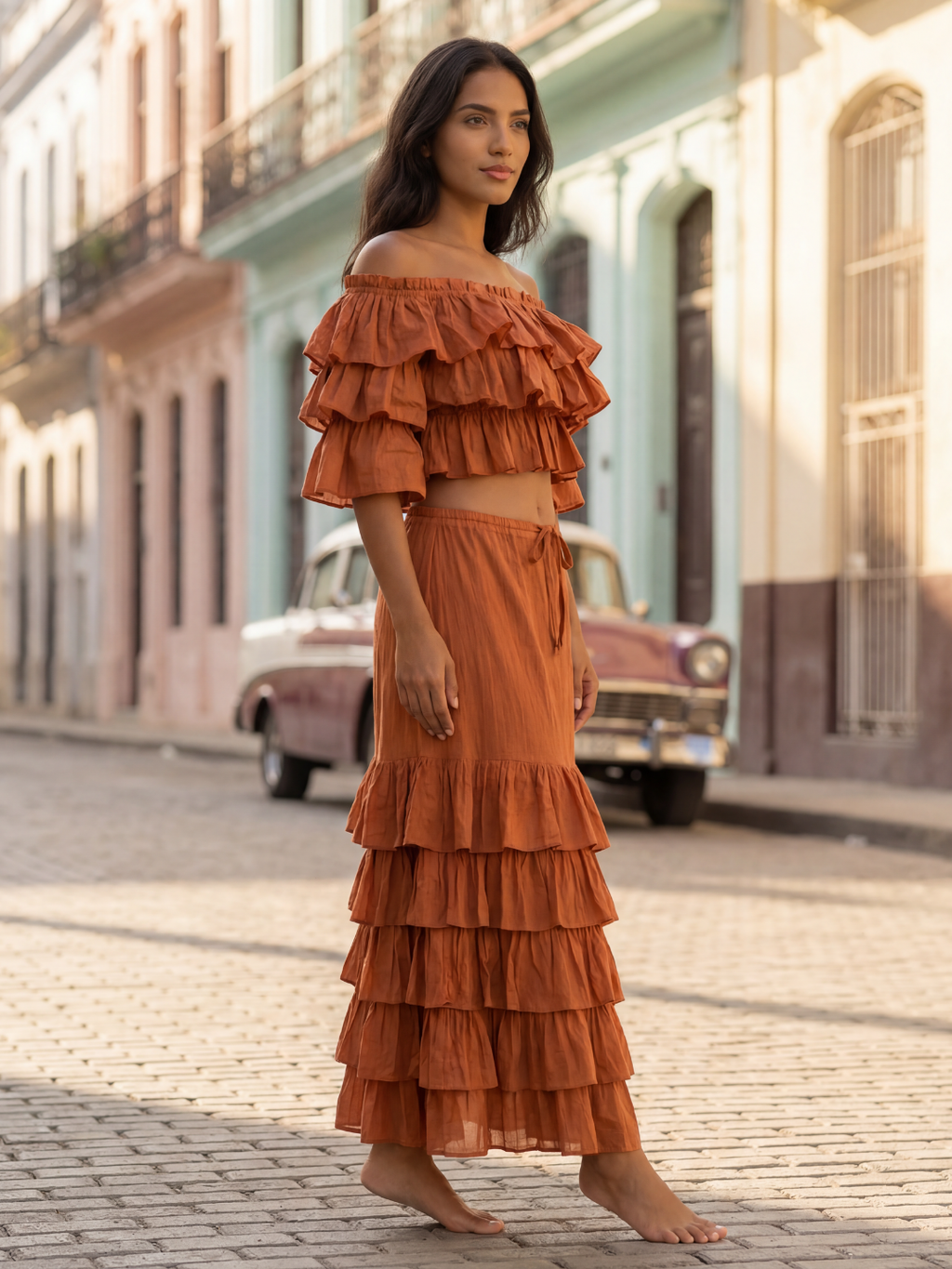 Falda Volantes